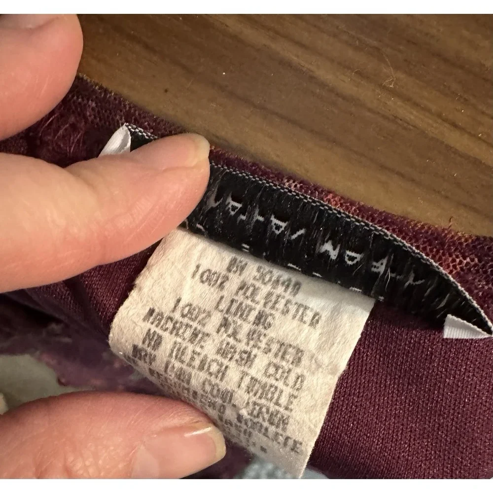 Sophisticates By Jonathan Martin vintage Maroon Sleevless Floral Print Maxi M - Picture 6 of 6